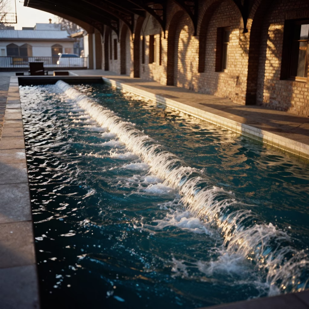 Amber Standing Waves in Samsun Train Terminal in inside a restored train terminal near Samsun