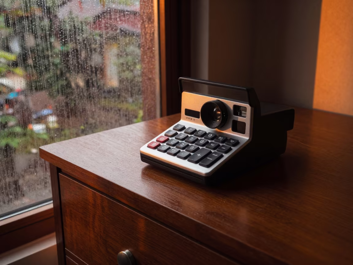 Amber Sunset Calculator on Thane Hotel Dresser in on a hotel dresser in Thane