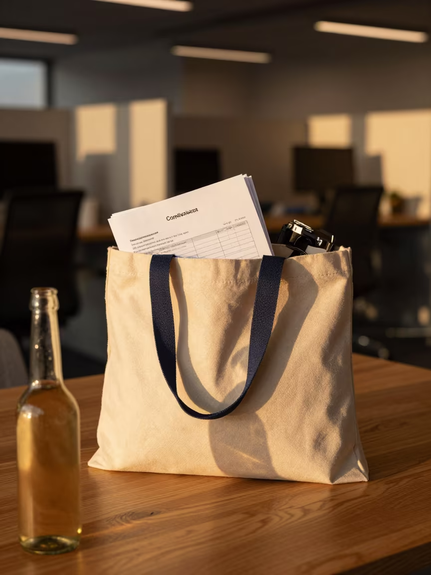 Amber Sunset Lactation Tote in Skala Coworking Space in inside a coworking floor in Skala, Essaouira