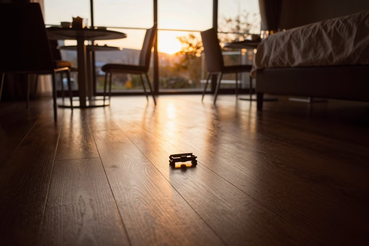 Amber Sunset Light on Bed Latch Kit Fukuoka in inside a breakfast room before opening in Fukuoka