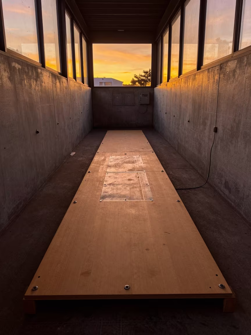 Amber Sunset Light on Logistics Tag Board in inside a cross-dock lane in Ponsonby, Auckland