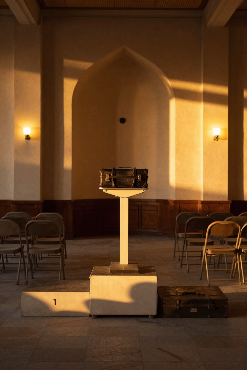 Amber Sunset Luggage Scale in Kunduz Banquet Hall in inside a banquet hall before service in Kunduz