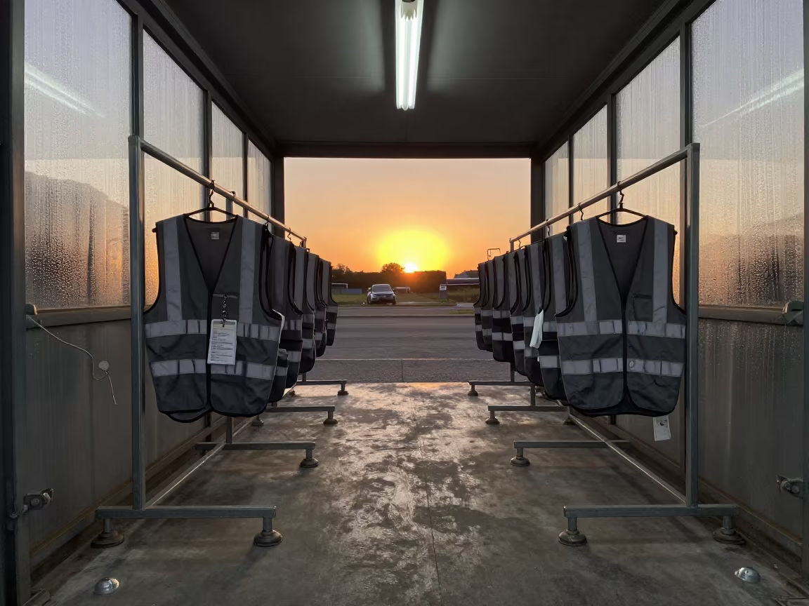 Amber Sunset Vest Rack at Durban Cross-Dock in inside a cross-dock lane near Durban