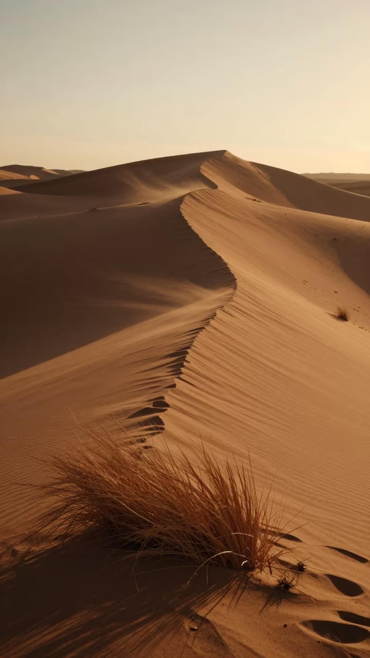 Amber Sunset Wind Carving Cusco Sand Dune Ridge in near Cusco