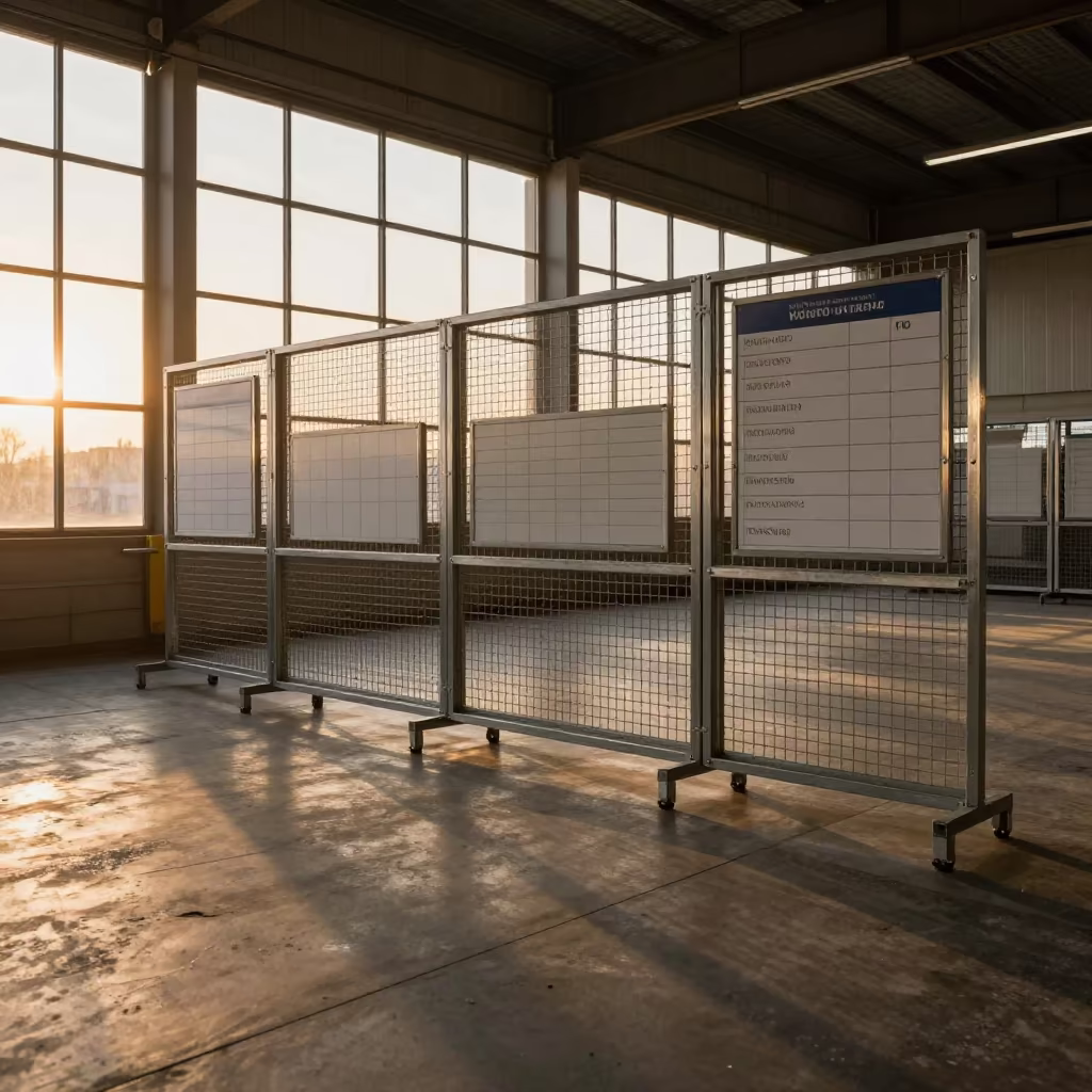 Amber Winter Light on Freight Dispatch Chart Stand in inside a chilled distribution bay near Granada