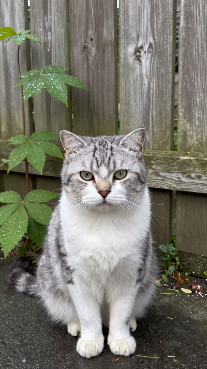 American Curl Cat Portrait in Garden Light in near a garden edge with soft morning light and an uncluttered background near Alexandria