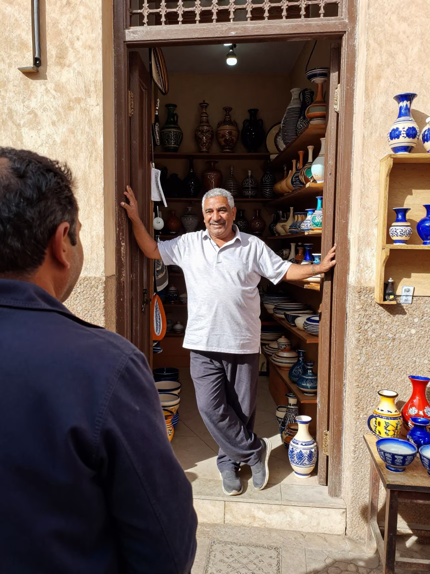 Amidst Bright in Casablanca at Late Morning Light in in Casablanca, Morocco