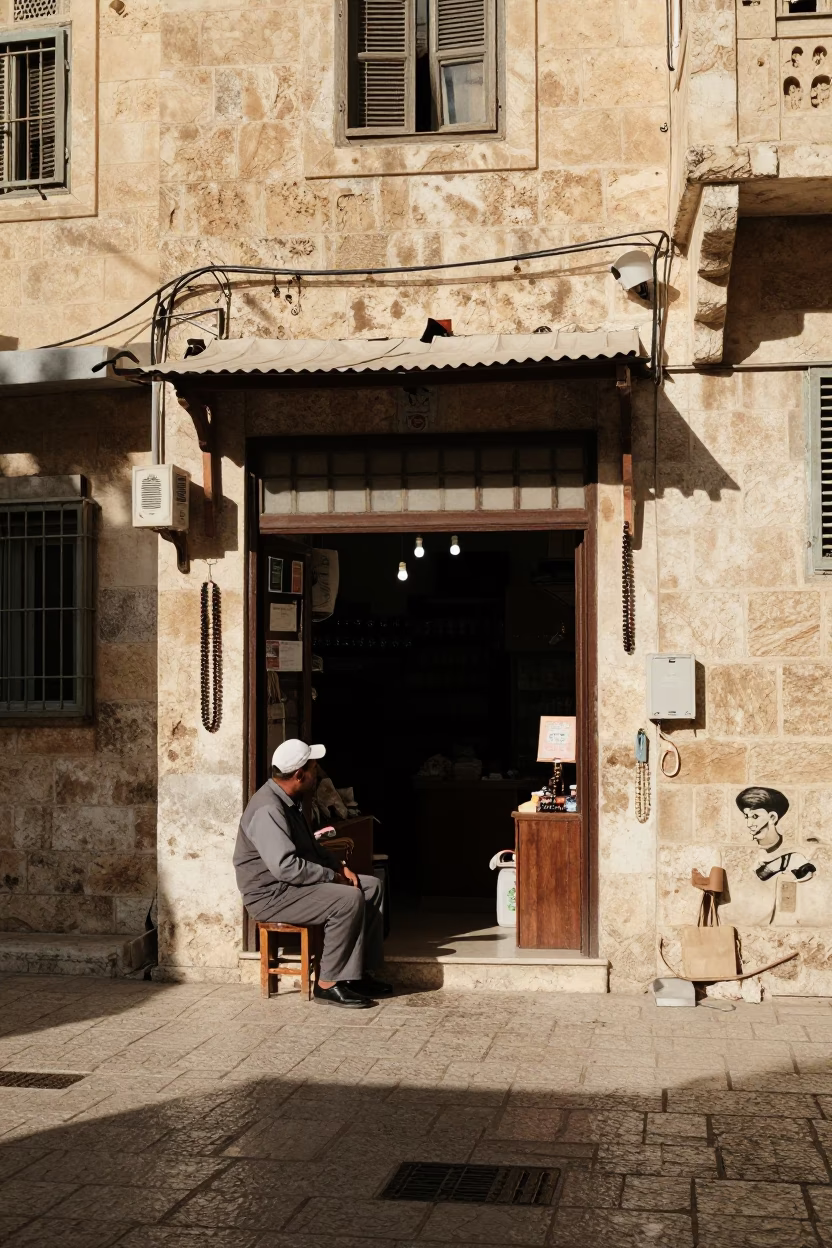 Amman Jordan Street Scene Early Afternoon with Prayer Beads and Notebook in in Amman, Jordan