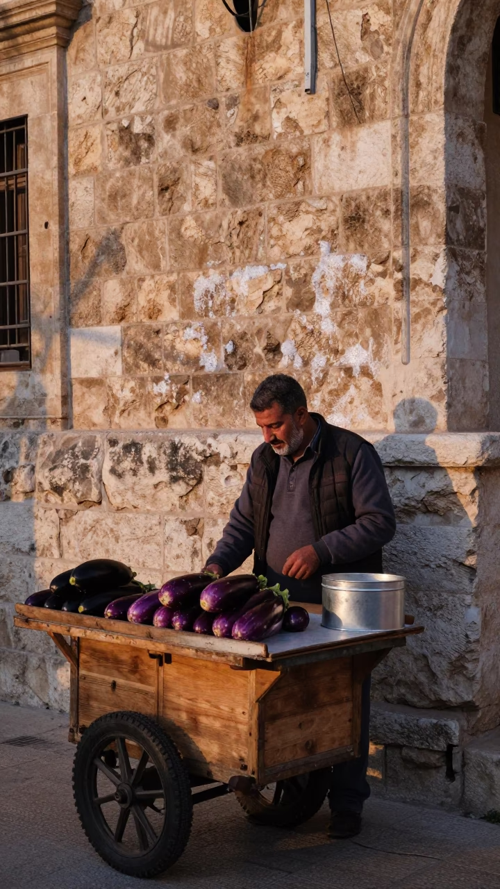 Amman Jordan Street Scene Early Morning Light with Local Vendor and Daily Essentials in in Amman, Jordan