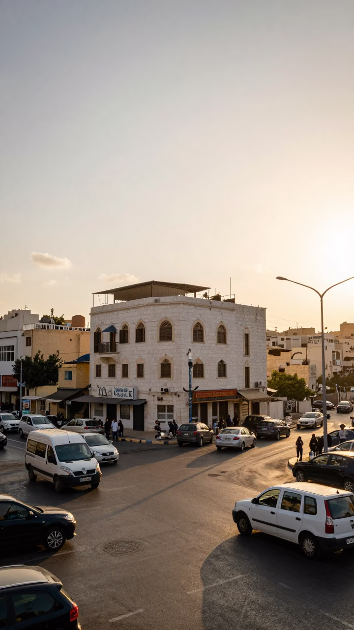 Amman Jordan Street Scene Golden Hour Traffic and Local Life in in Amman, Jordan