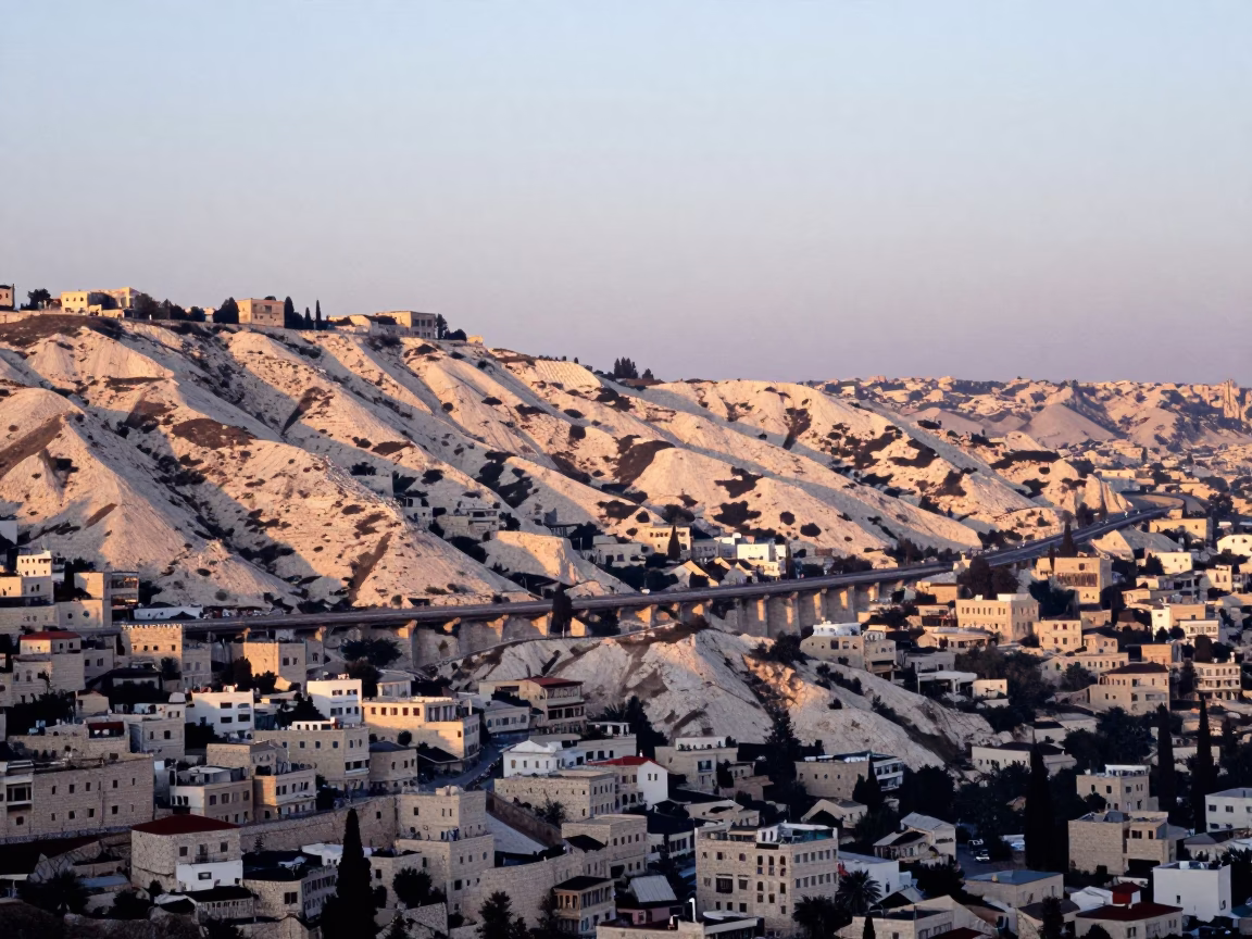 Amman Jordan Sunrise View Over White Stone Hills and Traditional Architecture in in Amman, Jordan