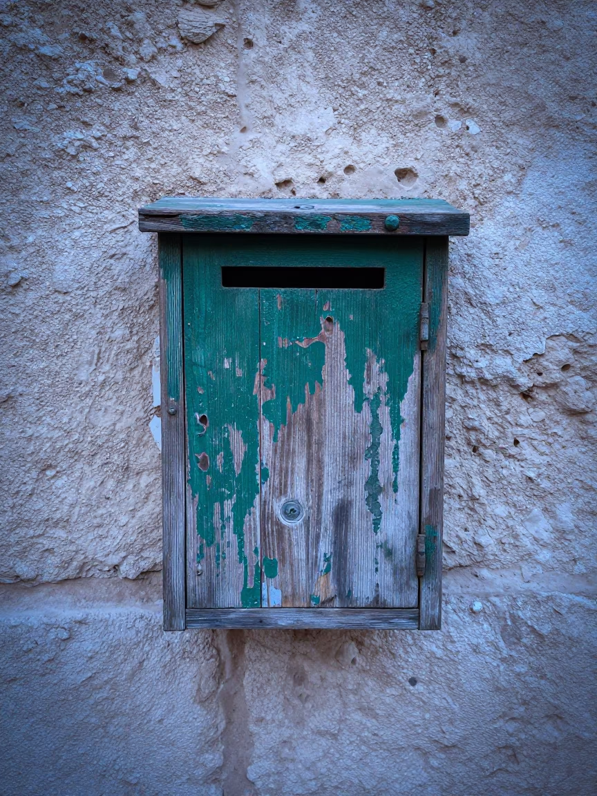 Amman Weathered Wooden Mailbox in in Amman, Jordan