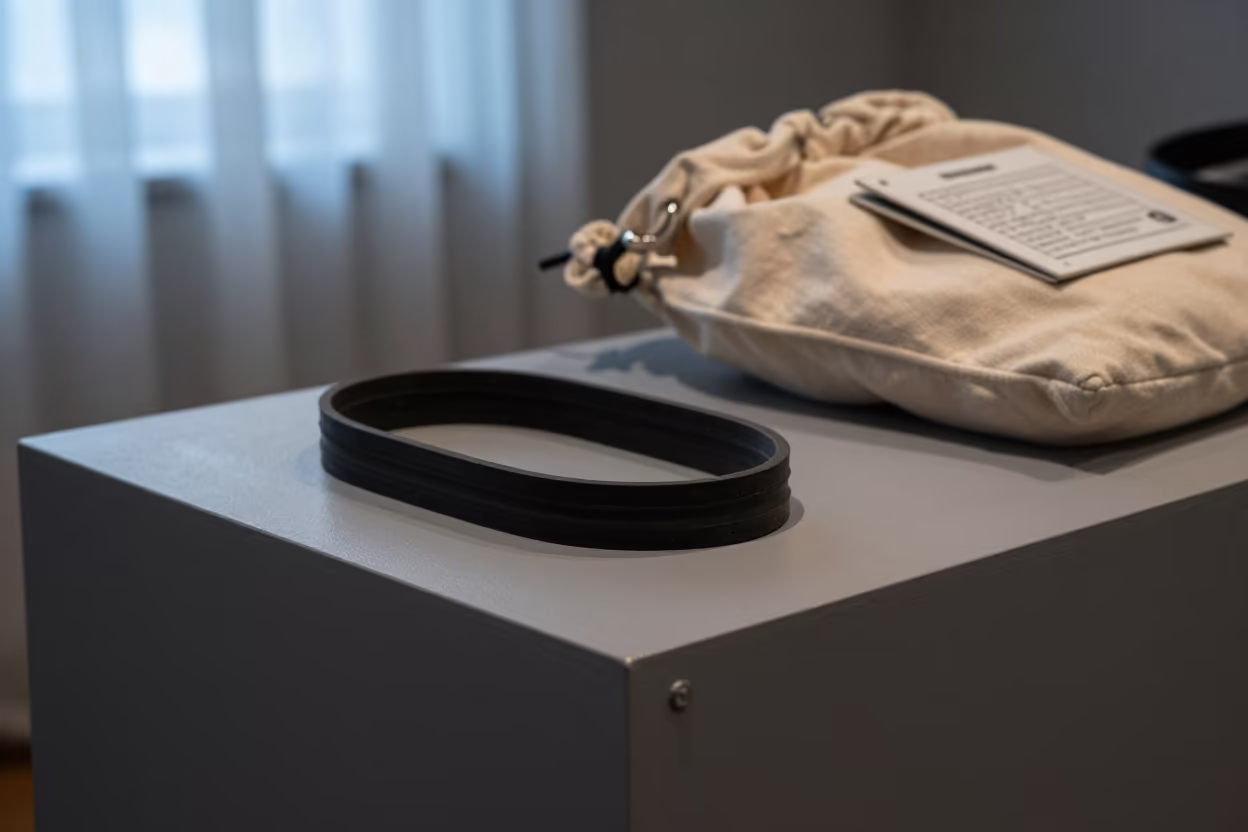 Ammo Can Gasket Tub in Udu Museum in on a museum plinth near Udu