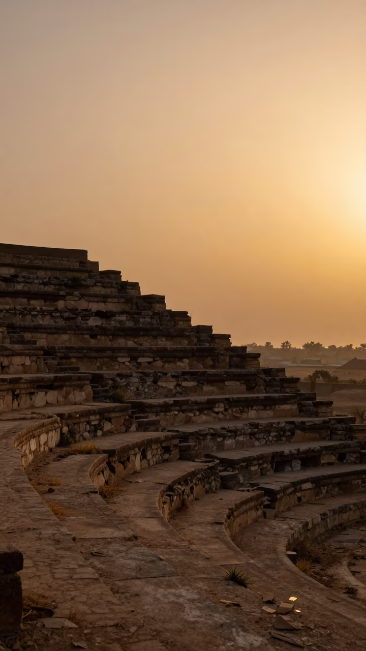 Amphitheater Stair Silhouette in Amber Mist in near Touba
