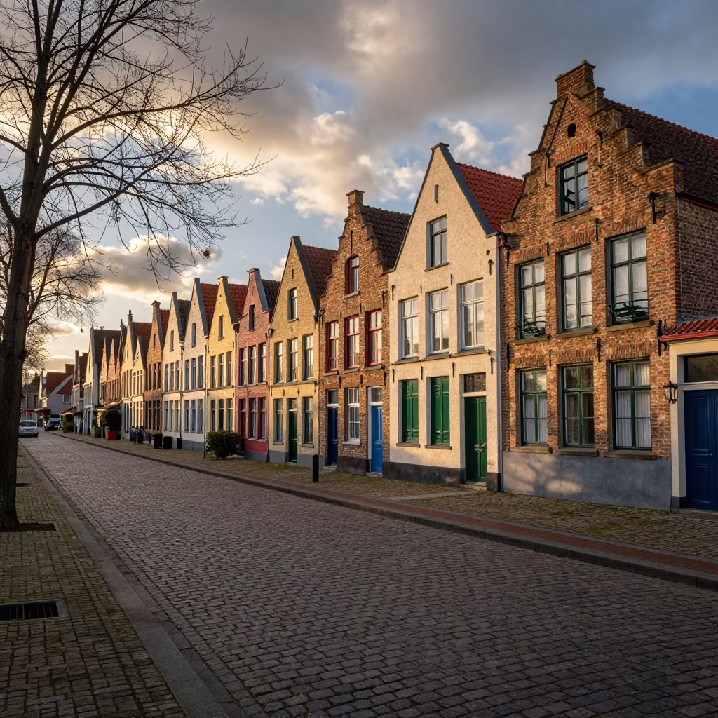 Amsterdam Canal Houses Sunset Portugal Street in in Portugal