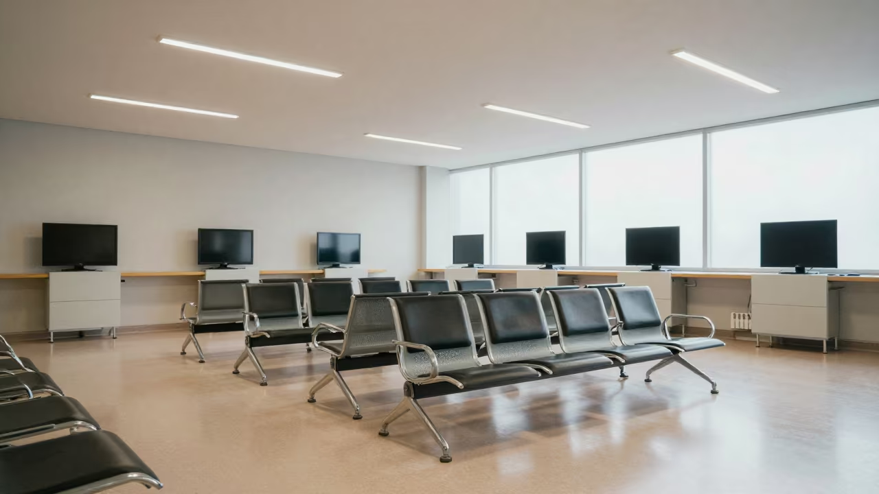 Amsterdam Hospital Waiting Room with Soft Glow in in a surgical prep area in Amsterdam