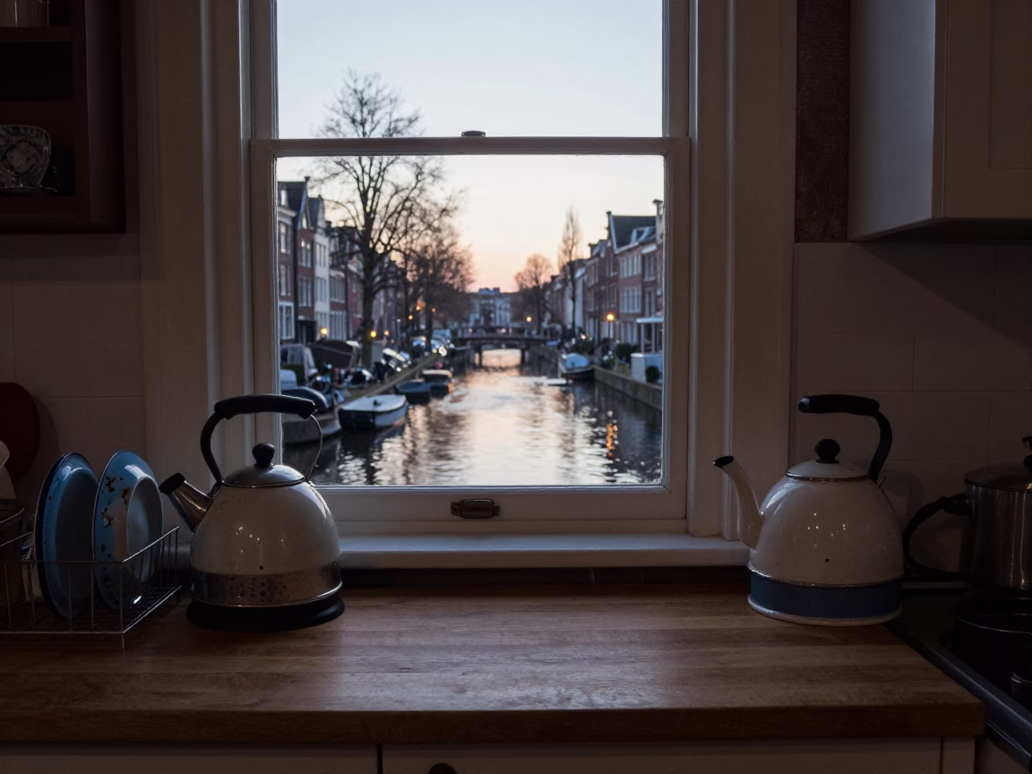 Amsterdam House Kitchen at Nautical Dawn Light in in Amsterdam, Netherlands
