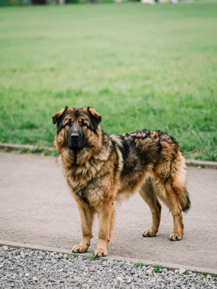 Anatolian Shepherd Portrait on Quiet Park Path in along a quiet park path with soft open shade and a clean background in Daejeon