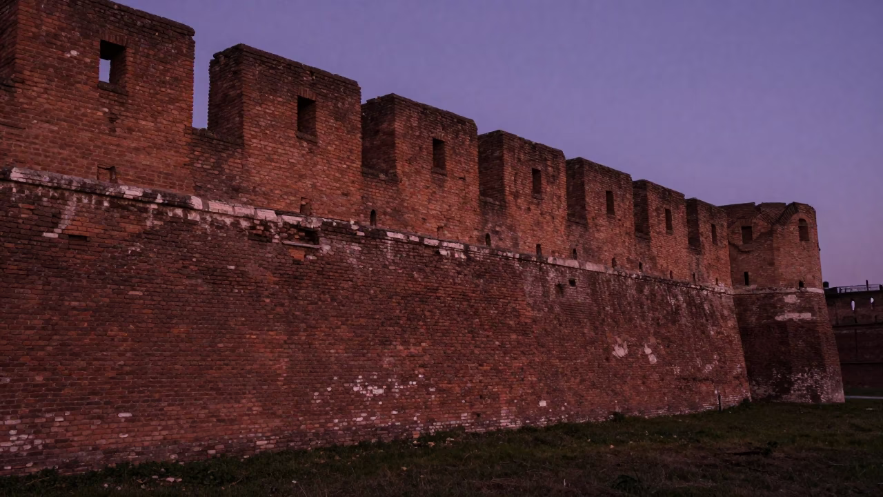 Ancient Roman Brick Walls in Rome in in Rome, Italy