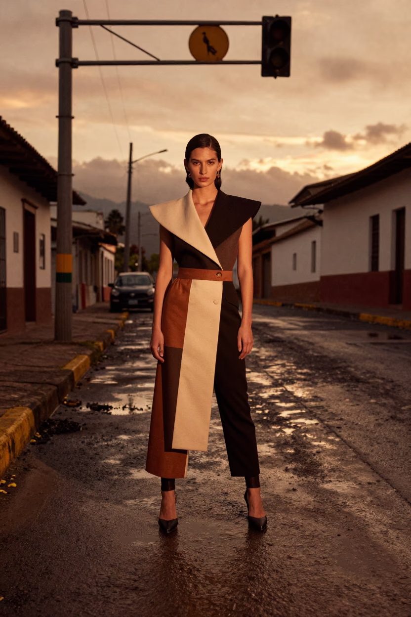 Andean Model at Copper-toned Light Before Dusk in Quito in in Quito, Ecuador