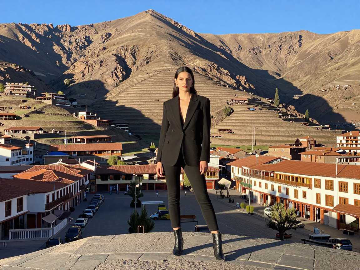 Andean Model Plaza at The Early Afternoon Light in La Paz in in La Paz, Bolivia