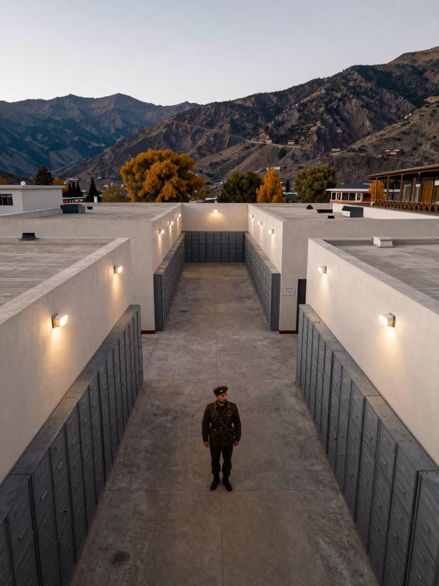 Andean Armored Bay Sergeant Stamp Drawer in in an armored vehicle bay in the Andes