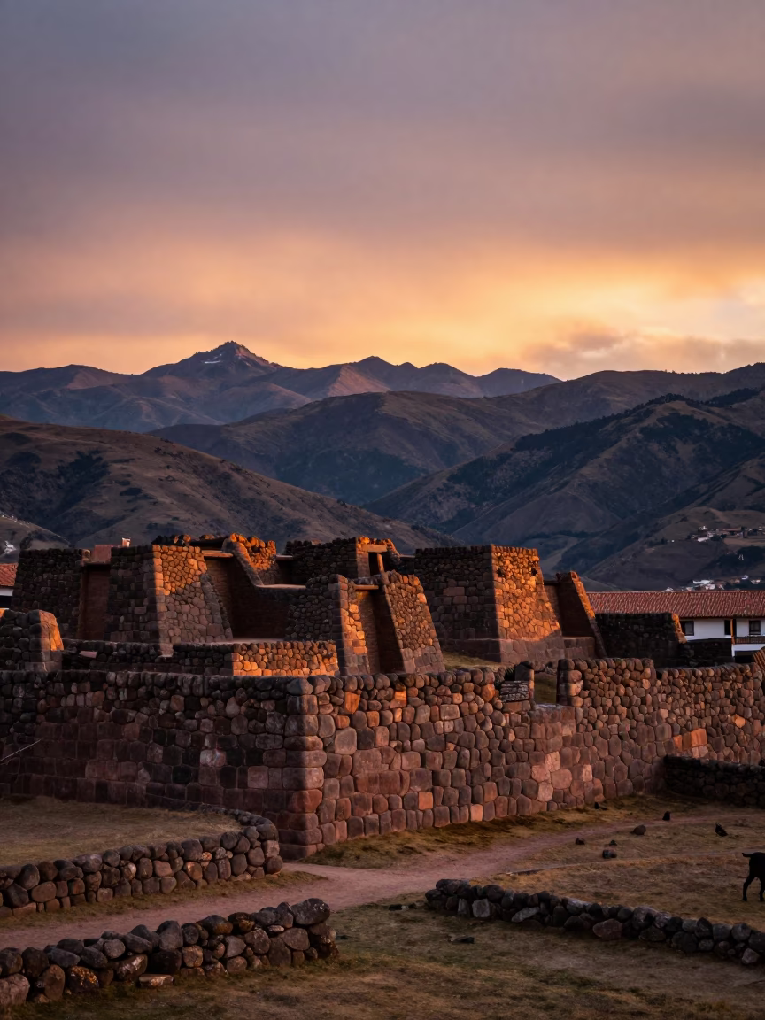 Andes Mountains in Cusco at Sunset Light in in Cusco, Peru
