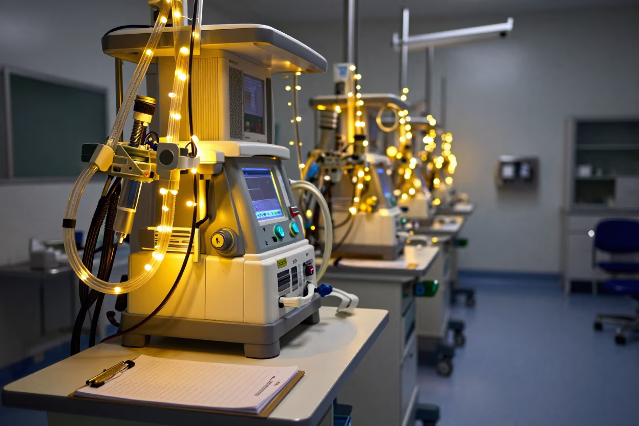 Anesthesia Machine Check Night Clinic Bor in inside a clinic exam room in Bor