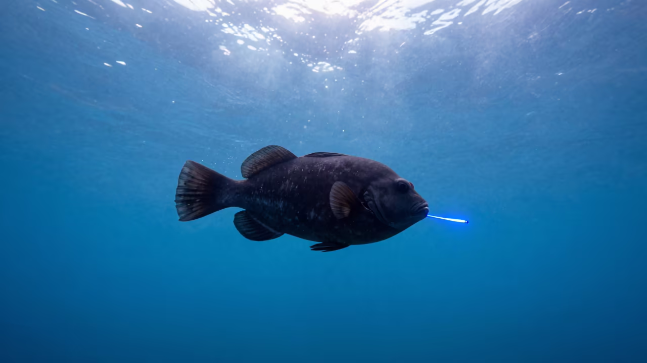 Anglerfish Lurking in Deep Sea Mist in in California
