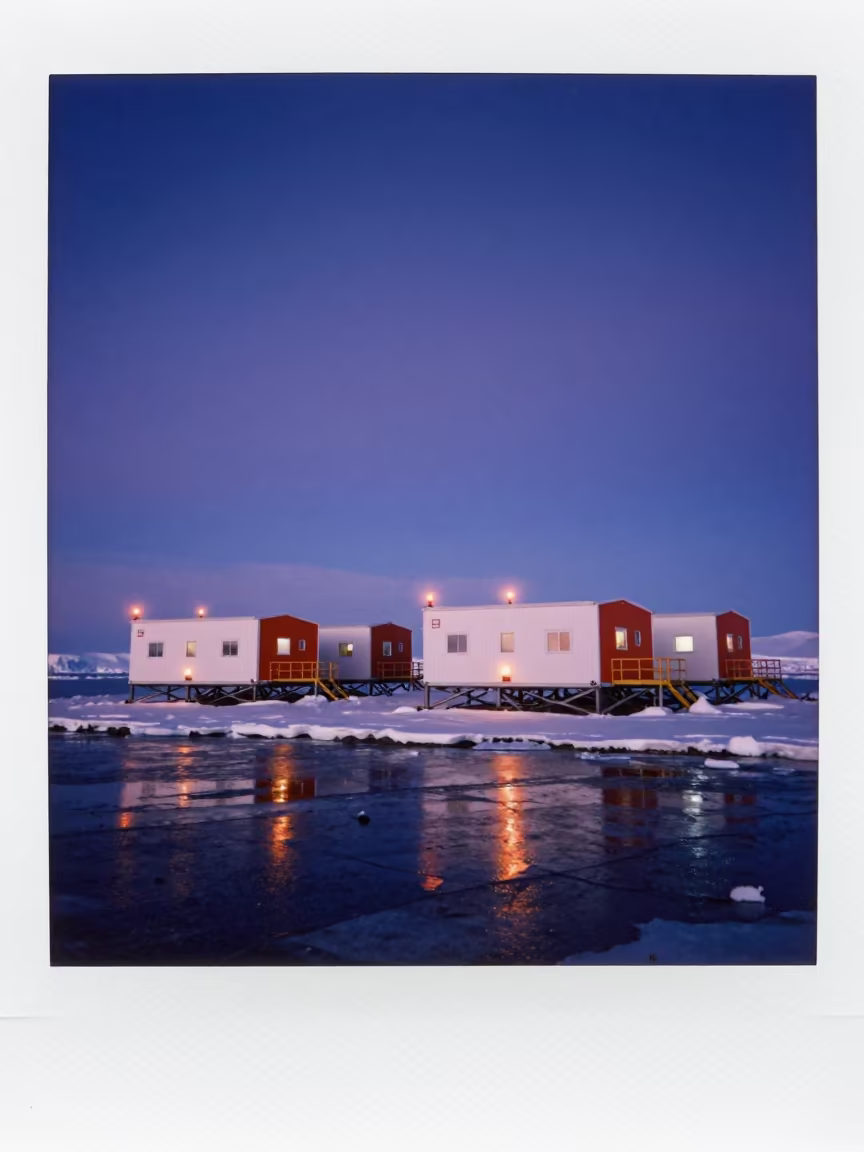 Antarctic Research Station Canada Blue Hour Thaw in in Canada