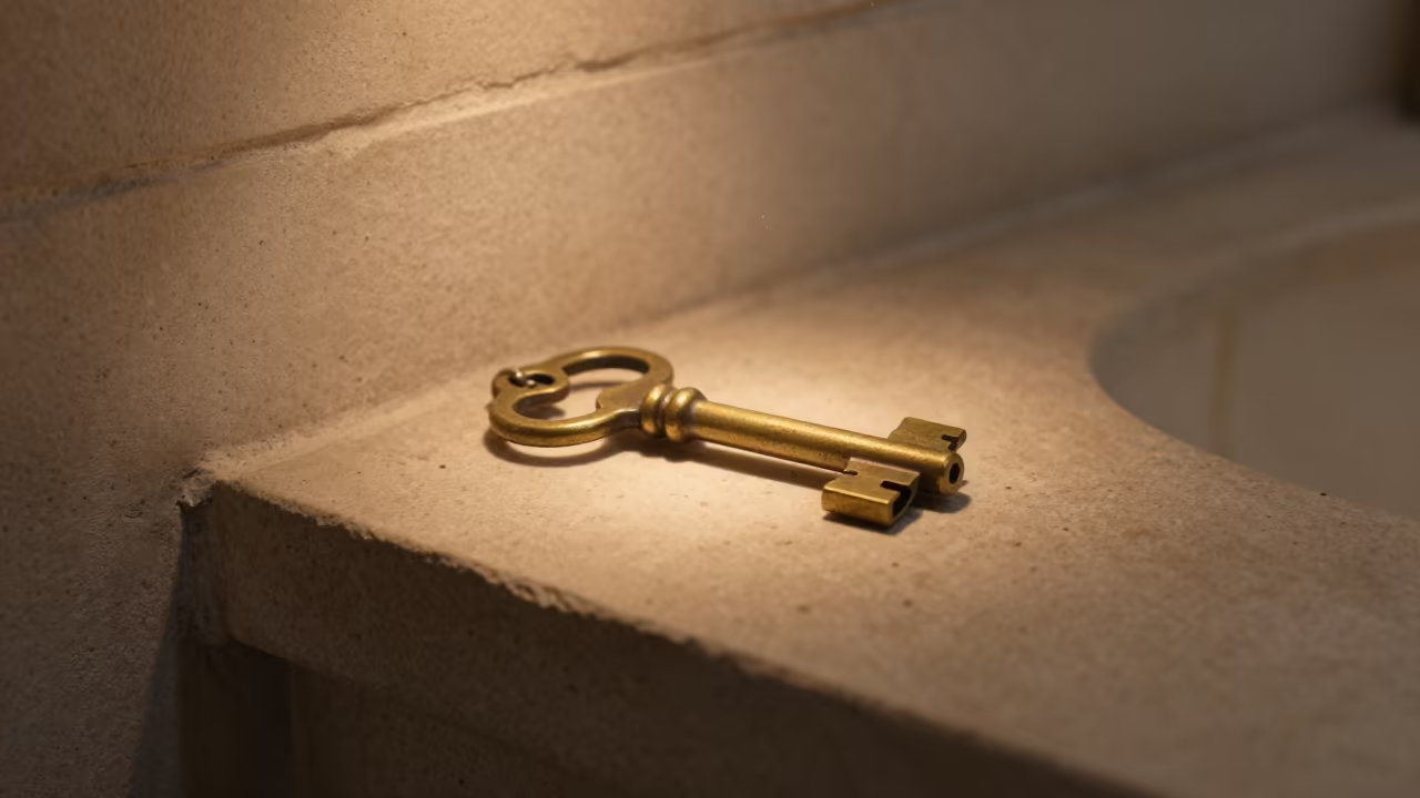 Antique Keys on Stone Ledge Brasilia in on a stone ledge in Brasilia