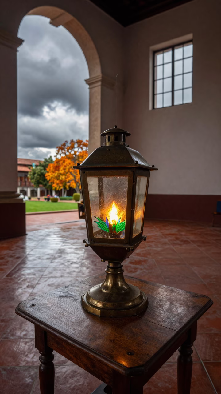 Antique Magic Lantern Display in San Jose Hall in in a ceremonial hall in San Jose Costa Rica