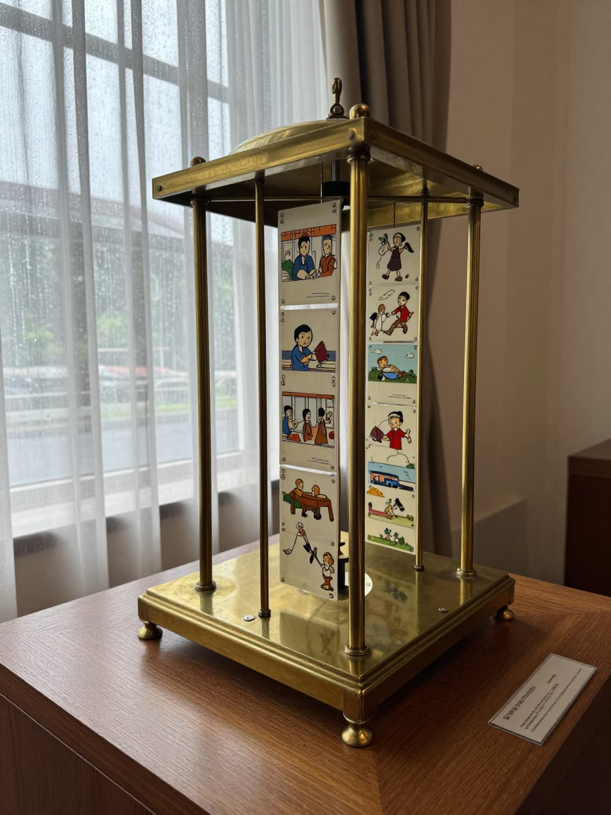 Antique Zoetrope on Museum Plinth Johor Bahru in on a museum plinth in Johor Bahru