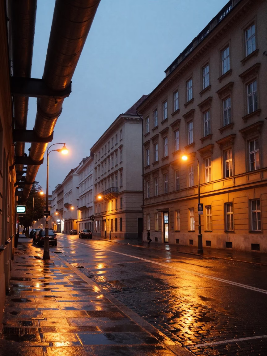 Apartment Blocks at The Early Evening Light in Vienna in in Vienna, Austria