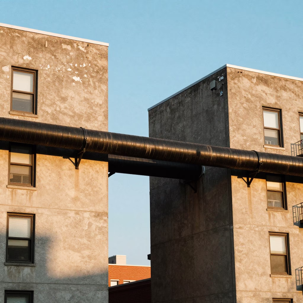 Apartment Blocks in Chicago at Clear Late-afternoon Light in in Chicago, Illinois, United States