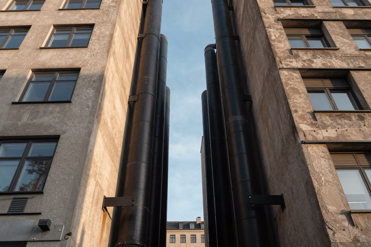 Apartment Blocks in Copenhagen at The Late Afternoon Light in in Copenhagen, Denmark