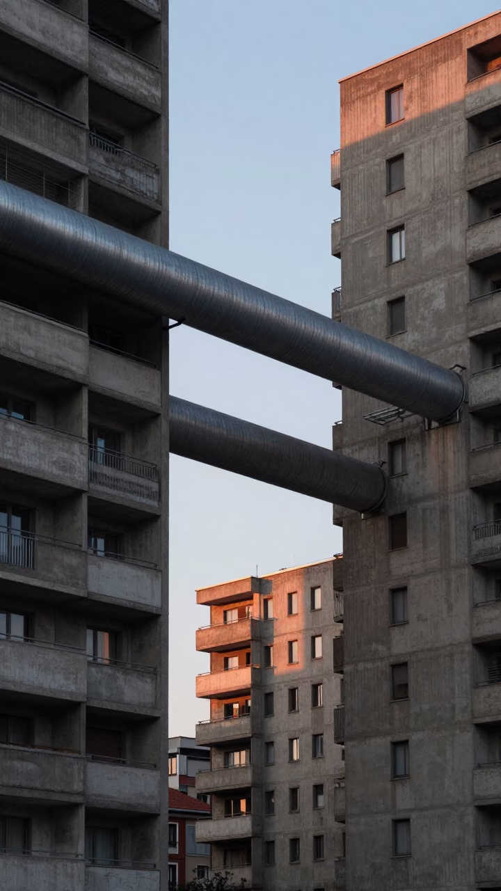 Apartment Blocks in Milan at Nautical Dawn Light in in Milan, Italy