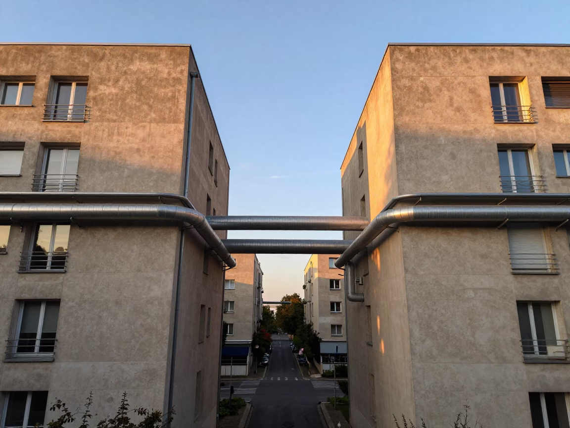 Apartment Blocks in Paris at Sunset Light in in Paris, France