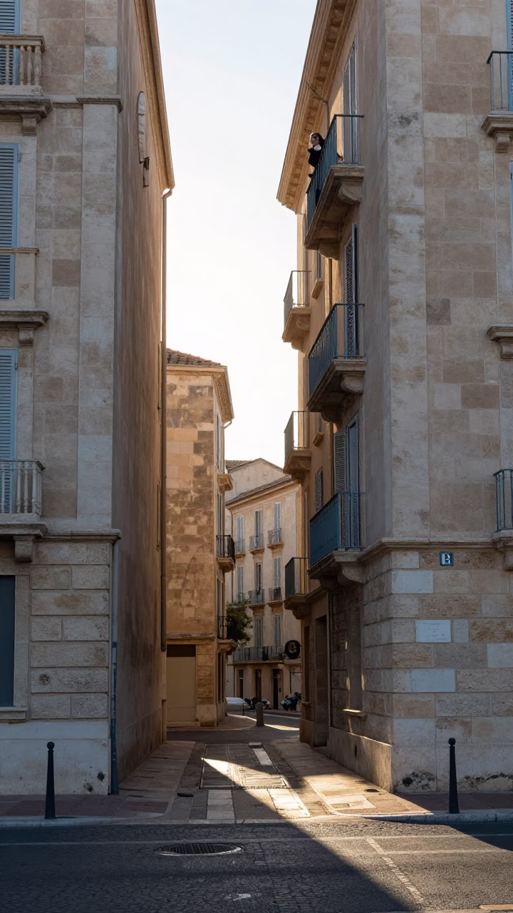 Apartment Buildings in Marseille at The Early Morning Light in in Marseille, France