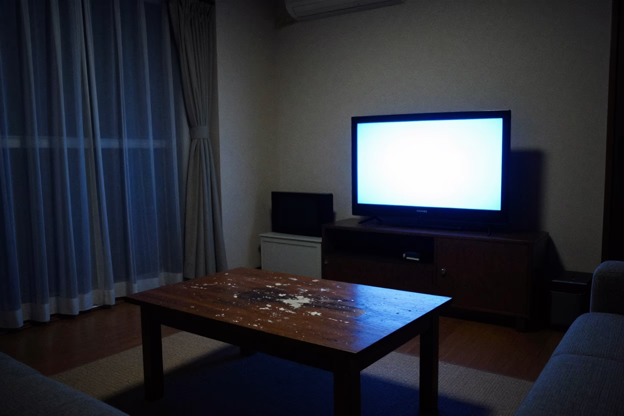 Apartment Interior at Late At Night Light in Osaka in in Osaka, Japan