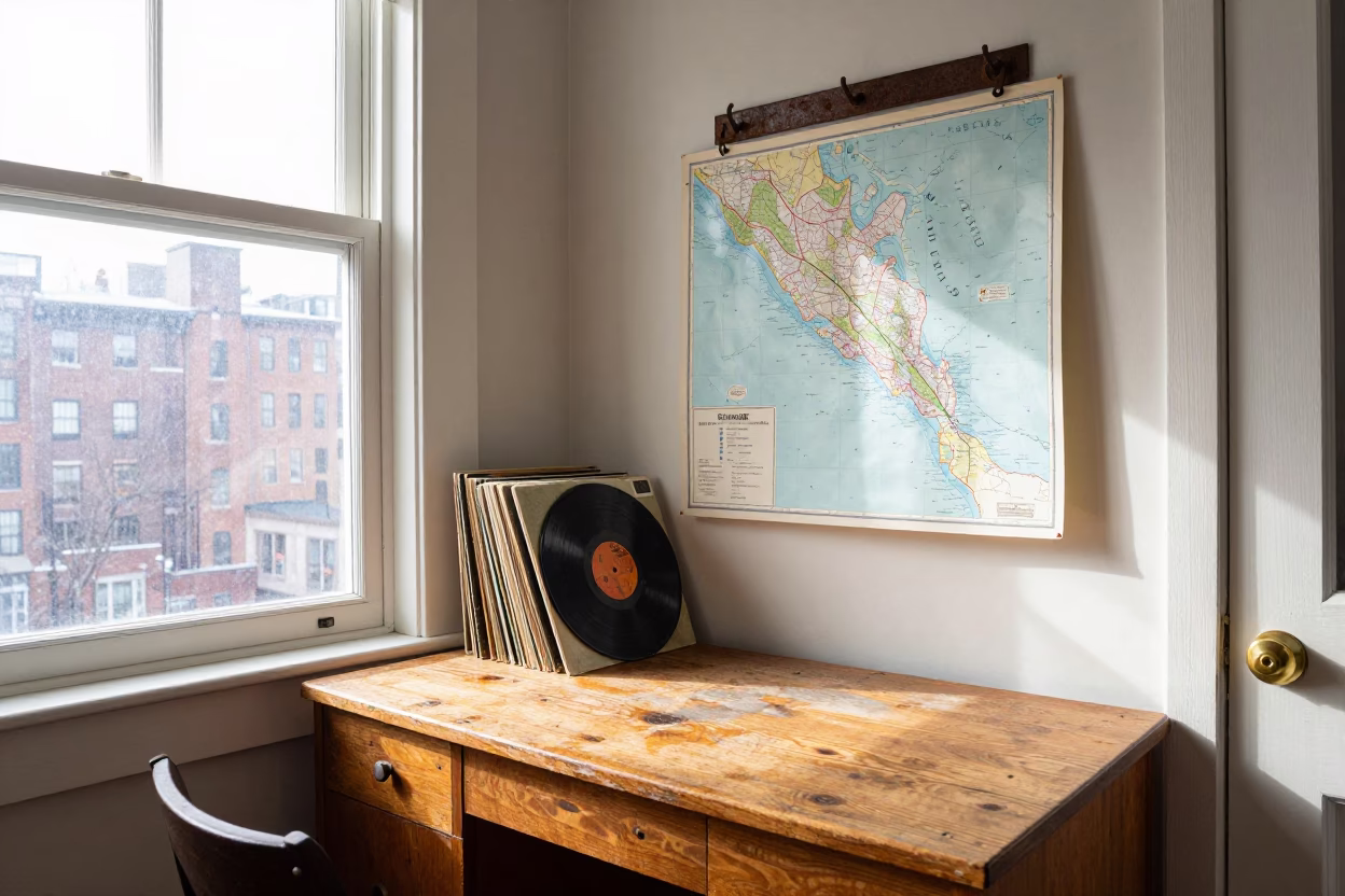 Apartment Interior in Boston at Late Morning Light in in Boston, Massachusetts, United States