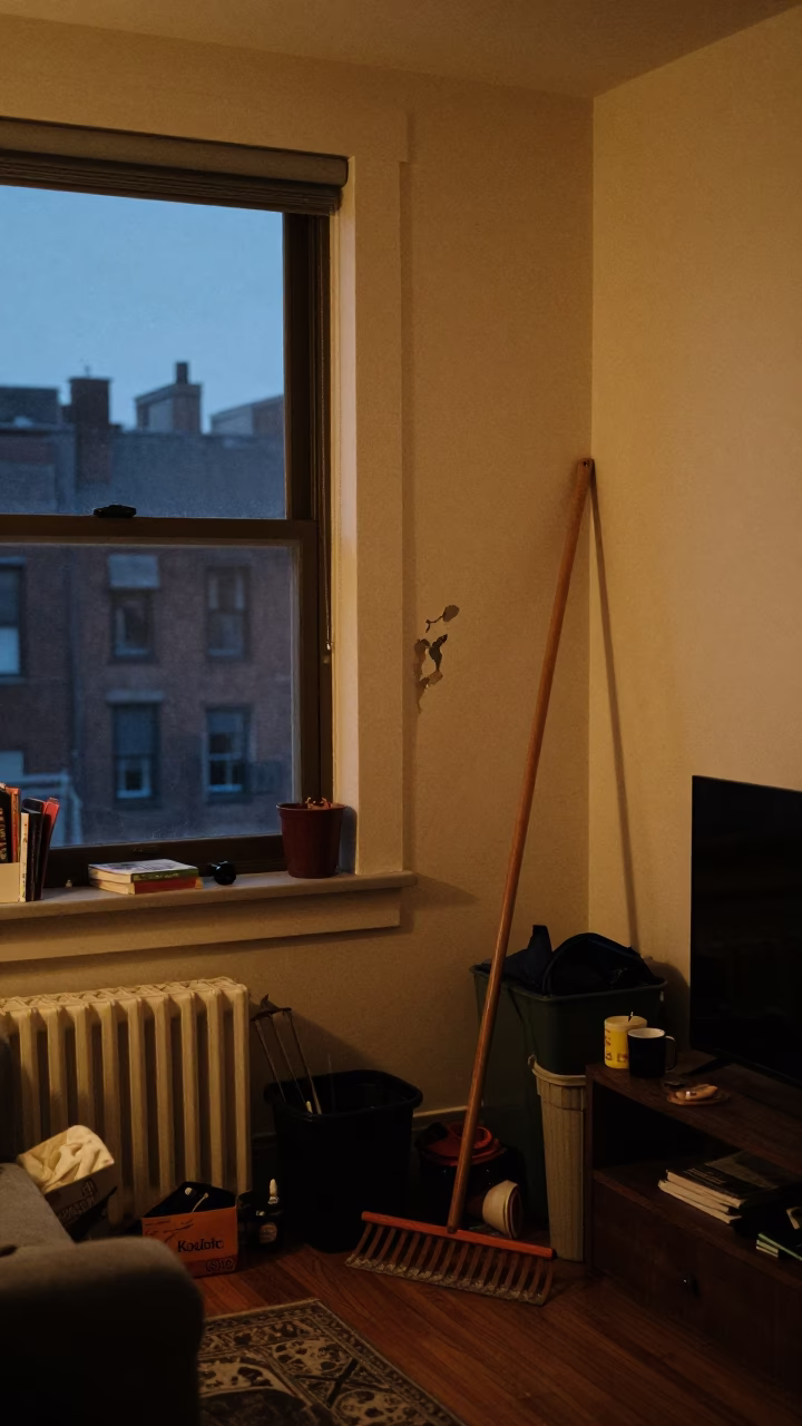 Apartment Interior in Montreal at Twilight in in Montreal, Quebec, Canada