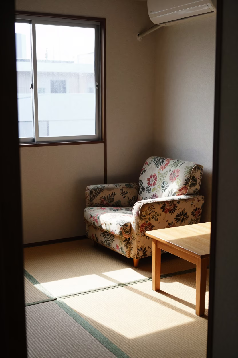 Apartment Interior in Osaka at Flat Noon Light in in Osaka, Japan