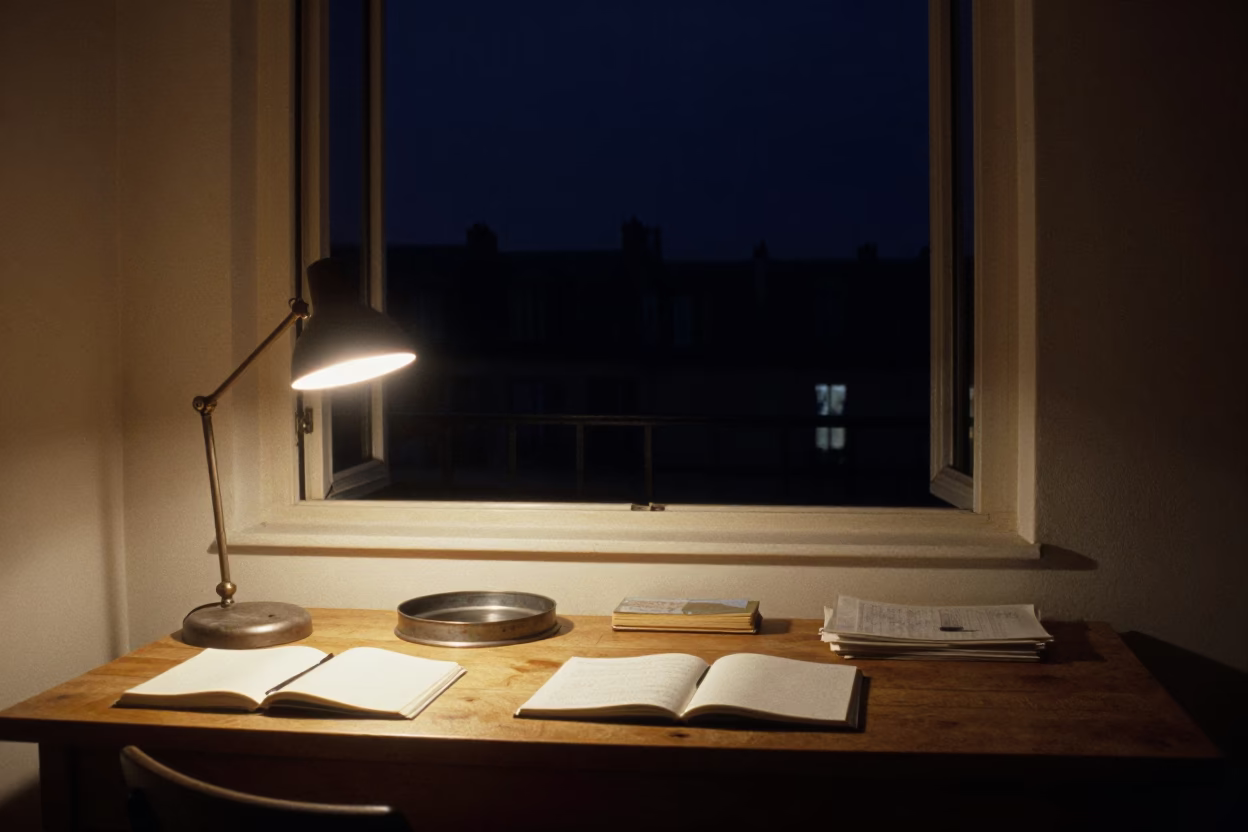 Apartment Interior in Paris at The Deepest Night Sky Light in in Paris, France