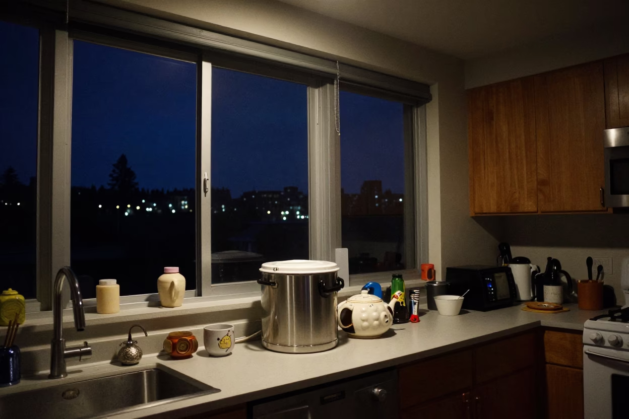 Apartment Interior in Seattle at The Deepest Night Sky Light in in Seattle, Washington, United States