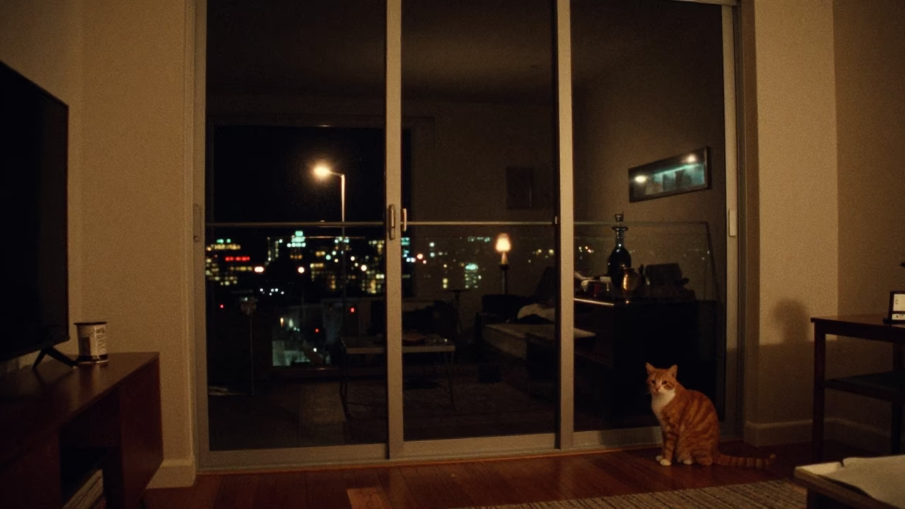 Apartment Interior in Sydney at Late At Night Light in in Sydney, New South Wales, Australia