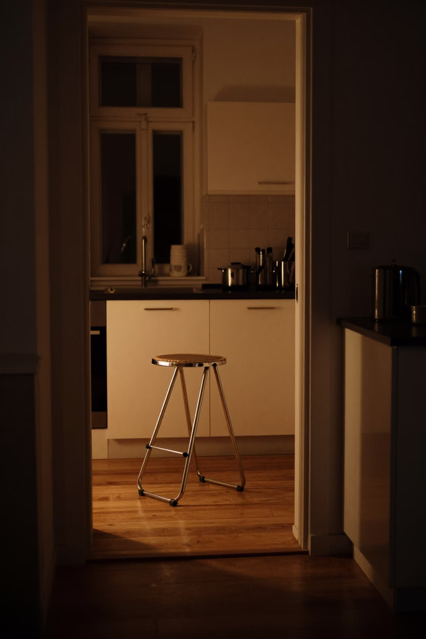 Apartment Interior in Vienna at Late At Night Light in in Vienna, Austria