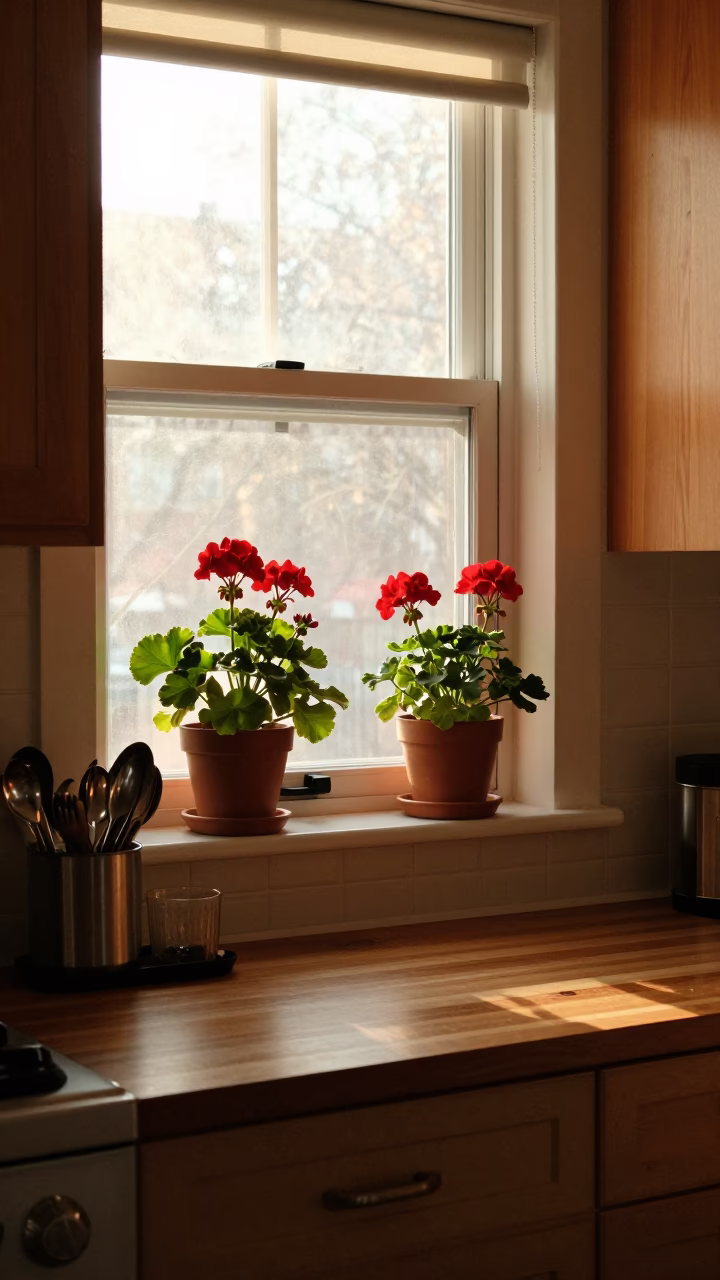 Apartment Kitchen in Toronto at Honeyed Evening Light in in Toronto, Ontario, Canada