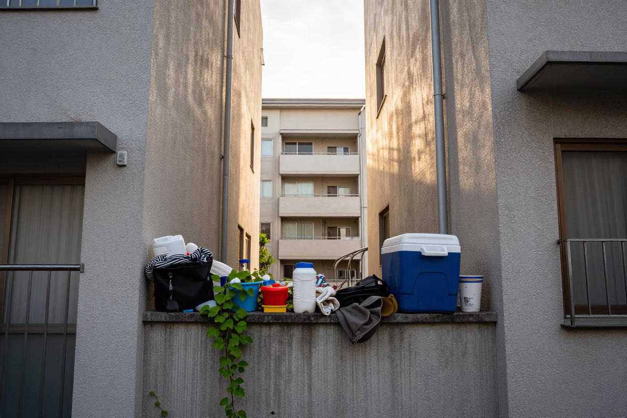 Apartment Ledge in Osaka in in Osaka, Japan