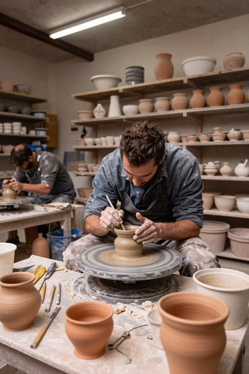 Applying Glaze in Palermo in in Palermo, Italy